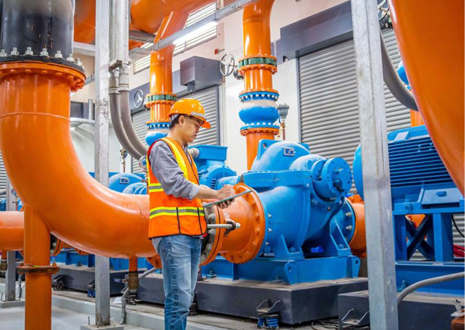 Scheduled AMC inspection of blower and compressor equipment